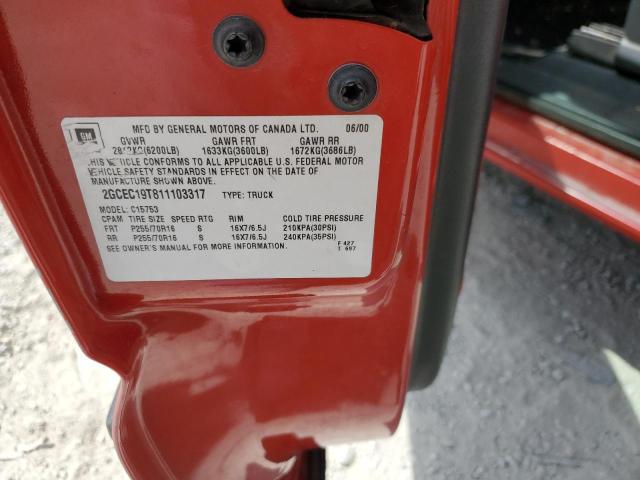 Photo 10 from auction – 2001 CHEVROLET SILVERADO with VIN 2GCEC19T811103317