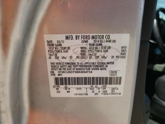 Photo 10 from auction – 2011 FORD ESCAPE XLT with VIN 1FMCU0D79BKB94734