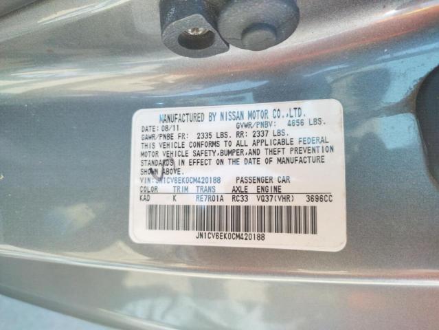 Photo 10 from auction – 2012 INFINITI G37 BASE with VIN JN1CV6EK0CM420188