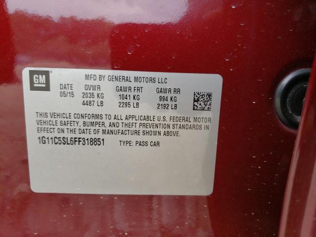 Photo 10 from auction – 2015 CHEVROLET MALIBU 1LT with VIN 1G11C5SL6FF318851