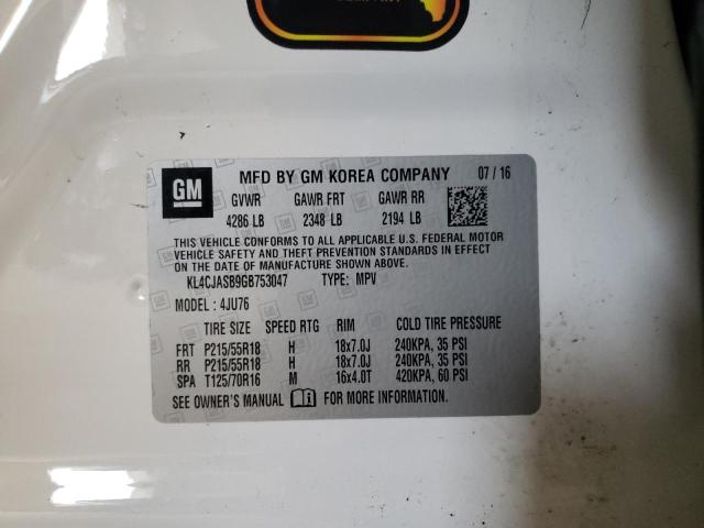 Photo 10 from auction – 2016 BUICK ENCORE with VIN KL4CJASB9GB753047