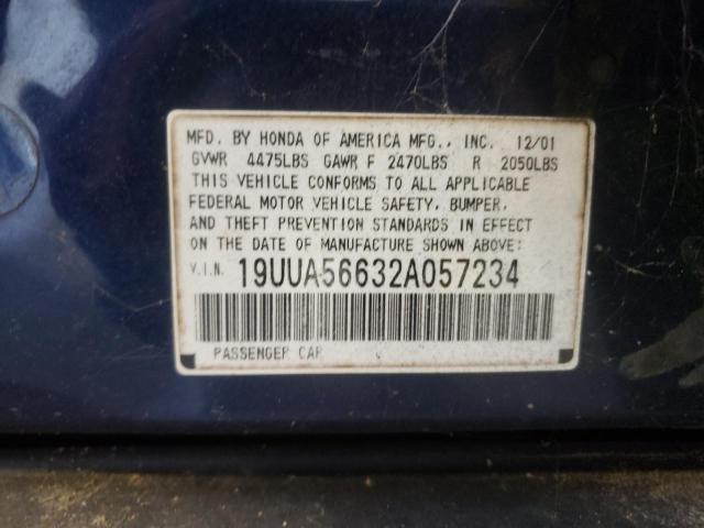 Photo 10 from auction – 2002 ACURA 3.2TL with VIN 19UUA56632A057234
