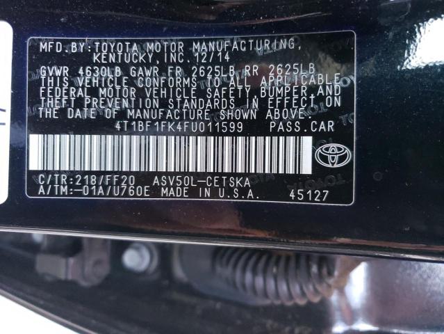 Photo 10 from auction – 2015 TOYOTA CAMRY LE with VIN 4T1BF1FK4FU011599