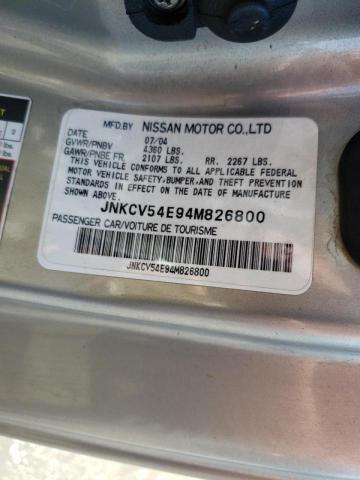 Photo 10 from auction – 2004 INFINITI G35 with VIN JNKCV54E94M826800