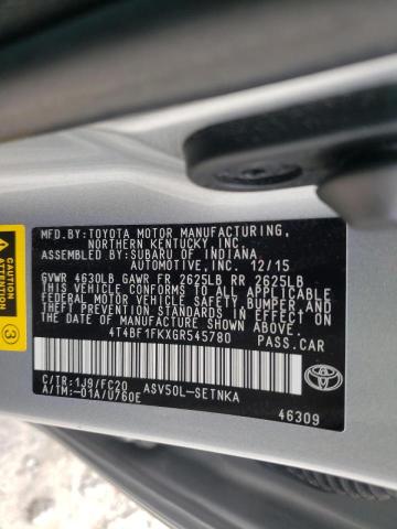 Photo 10 from auction – 2016 TOYOTA CAMRY LE with VIN 4T4BF1FKXGR545780