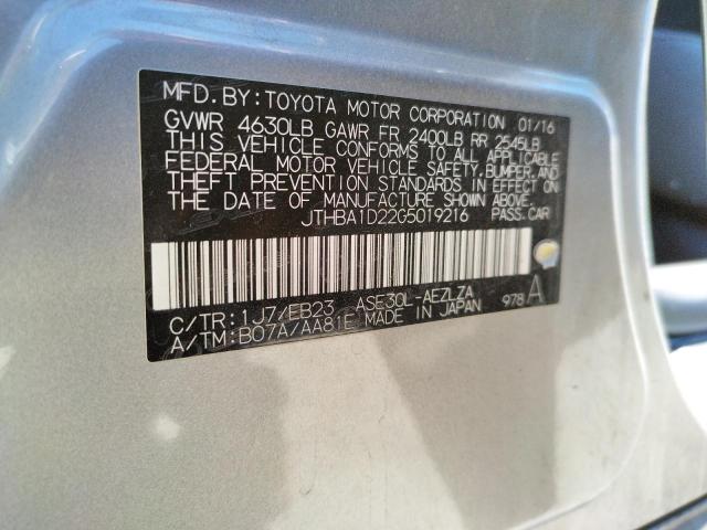 Photo 10 from auction – 2016 LEXUS IS 200T with VIN JTHBA1D22G5019216