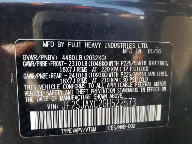 Photo 10 from auction – 2016 SUBARU FORESTER 2 with VIN JF2SJAXC2GH522573