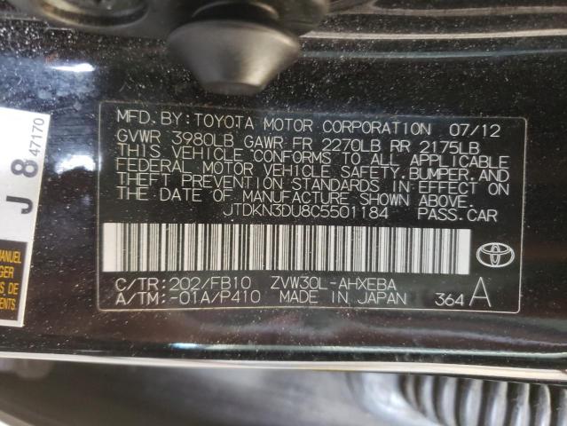 Photo 10 from auction – 2012 TOYOTA PRIUS with VIN JTDKN3DU8C5501184