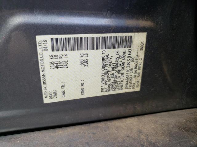 Photo 10 from auction – 2018 NISSAN MAXIMA 3.5 with VIN 1N4AA6AP2JC385860