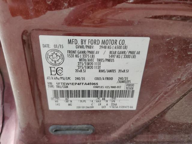 Photo 10 from auction – 2015 FORD F150 SUPER with VIN 1FTEW1EP4FFA45965