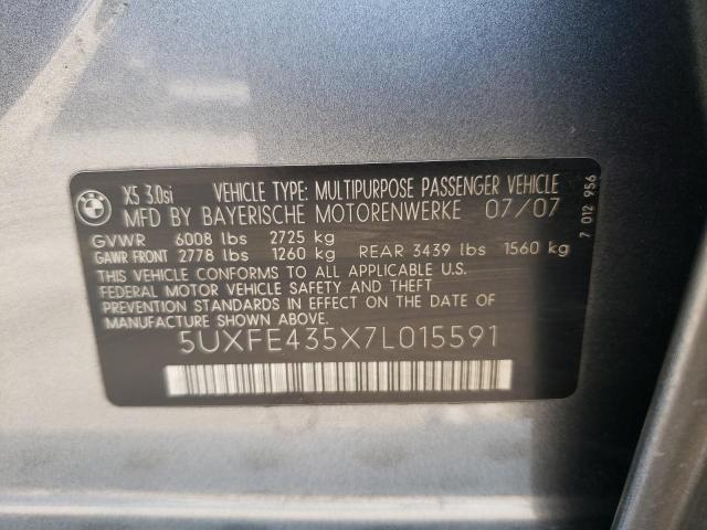 Photo 10 from auction – 2007 BMW X5 3.0I with VIN 5UXFE435X7L015591