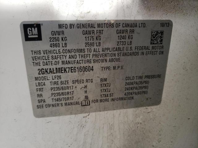 Photo 10 from auction – 2014 GMC TERRAIN SL with VIN 2GKALMEK7E6160604