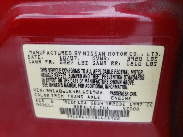 Photo 10 from auction – 2008 NISSAN SENTRA 2.0 with VIN 3N1AB61E48L651922