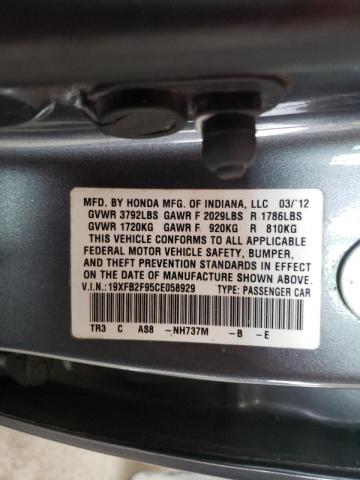 Foto 10 de la subasta – 2012 HONDA CIVIC EXL con VIN 19XFB2F95CE058929