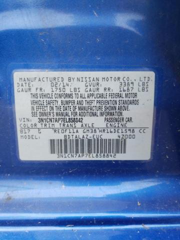 Photo 10 from auction – 2014 NISSAN VERSA S with VIN 3N1CN7AP7EL858842