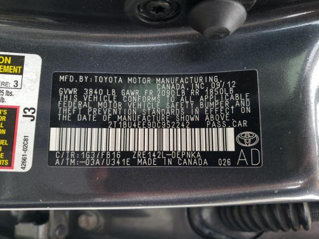 Photo 10 from auction – 2013 TOYOTA COROLLA BA with VIN 2T1BU4EE9DC952242
