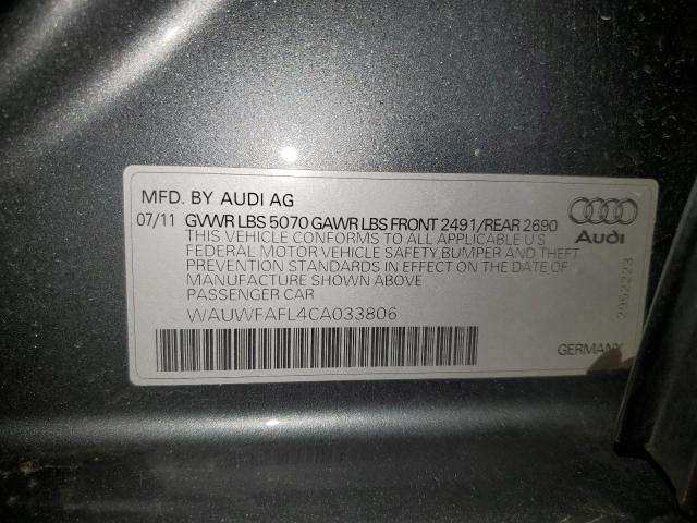 Photo 10 from auction – 2012 AUDI A4 PREMIUM with VIN WAUWFAFL4CA033806