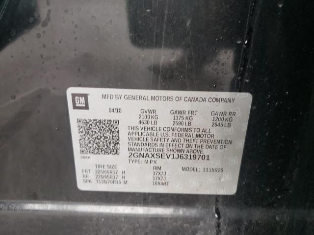 Photo 10 from auction – 2018 CHEVROLET EQUINOX LT with VIN 2GNAXSEV1J6319701