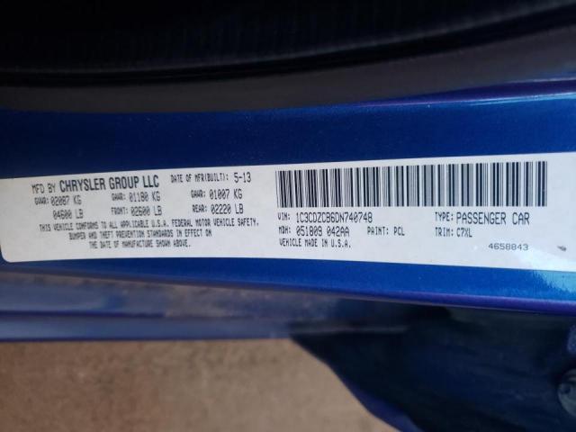Photo 10 from auction – 2013 DODGE AVENGER SX with VIN 1C3CDZCB6DN740748