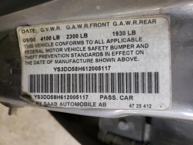 Photo 10 from auction – 2001 SAAB 9-3 with VIN YS3DD58H612005117