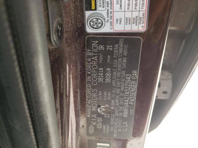 Photo 10 from auction – 2010 KIA FORTE EX with VIN KNAFU4A27A5221943