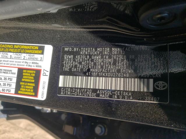 Photo 10 from auction – 2013 TOYOTA CAMRY L with VIN 4T1BF1FKXDU276248