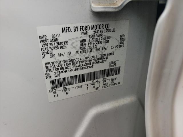 Photo 10 from auction – 2011 FORD EDGE LIMIT with VIN 2FMDK3KC5BBB03397
