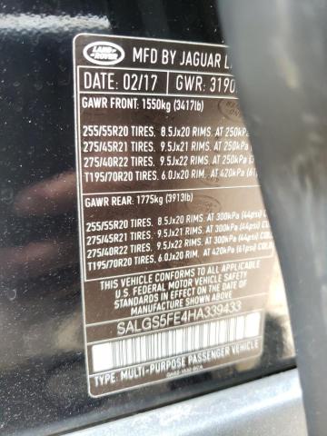 Photo 10 from auction – 2017 LAND ROVER RANGE ROVE with VIN SALGS5FE4HA339433