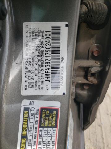 Photo 10 from auction – 2007 HONDA CIVIC with VIN JHMFA36217S024001