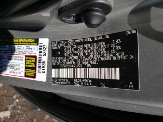 Photo 10 from auction – 2008 TOYOTA SIENNA CE with VIN 5TDZK23C48S214775