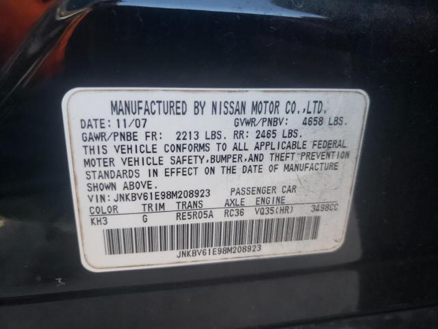 Photo 10 from auction – 2008 INFINITI G35 with VIN JNKBV61E98M208923