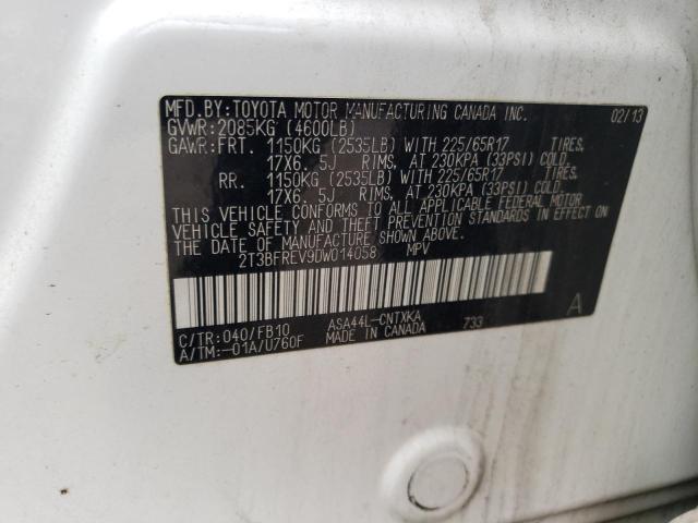 Photo 10 from auction – 2013 TOYOTA RAV4 LE with VIN 2T3BFREV9DW014058