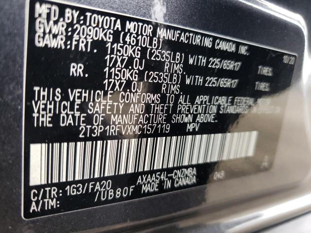 Photo 10 from auction – 2021 TOYOTA RAV4 XLE with VIN 2T3P1RFVXMC157119