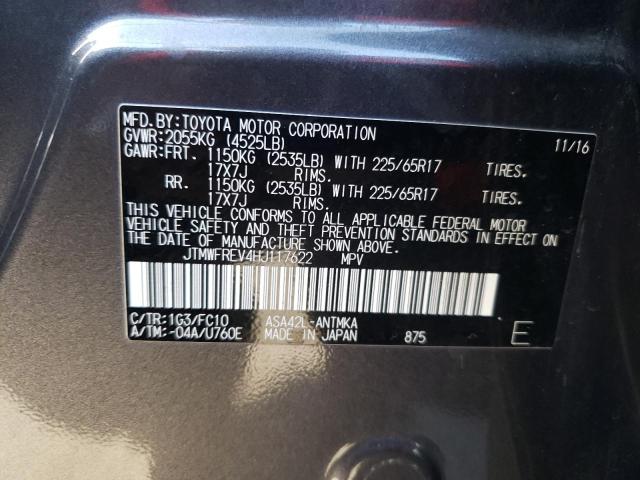 Photo 10 from auction – 2017 TOYOTA RAV4 XLE with VIN JTMWFREV4HJ117622