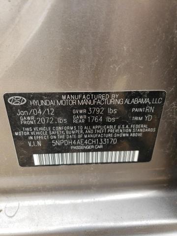 Photo 10 from auction – 2012 HYUNDAI ELANTRA GL with VIN 5NPDH4AE4CH133170
