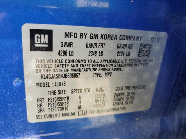 Photo 10 from auction – 2018 BUICK ENCORE PRE with VIN KL4CJASB4JB606867