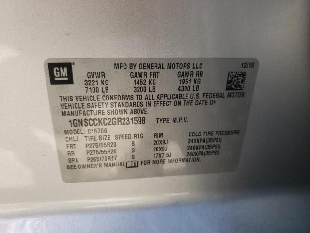 Photo 10 from auction – 2016 CHEVROLET TAHOE C150 with VIN 1GNSCCKC2GR231598