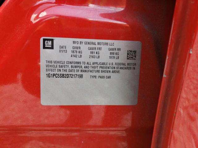 Photo 10 from auction – 2013 CHEVROLET CRUZE with VIN 1G1PC5SB2D7217198