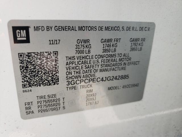 Photo 10 from auction – 2018 CHEVROLET SILVERADO with VIN 3GCPCPEC4JG242885