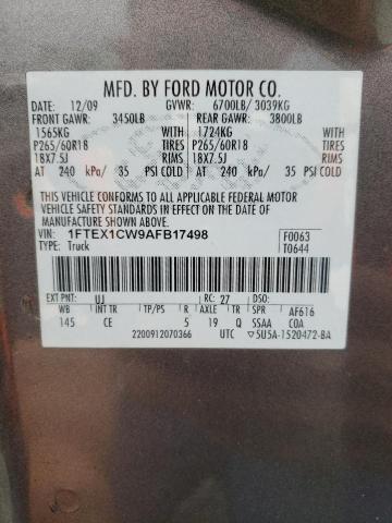Photo 10 from auction – 2010 FORD F150 SUPER with VIN 1FTEX1CW9AFB17498