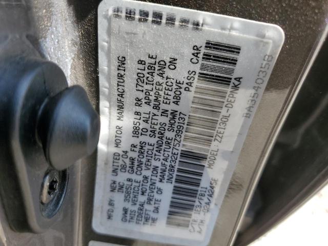 Photo 10 from auction – 2005 TOYOTA COROLLA CE with VIN 1NXBR32E75Z399137