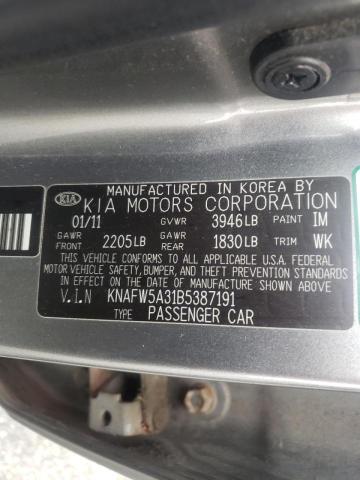 Photo 10 from auction – 2011 KIA FORTE SX with VIN KNAFW5A31B5387191