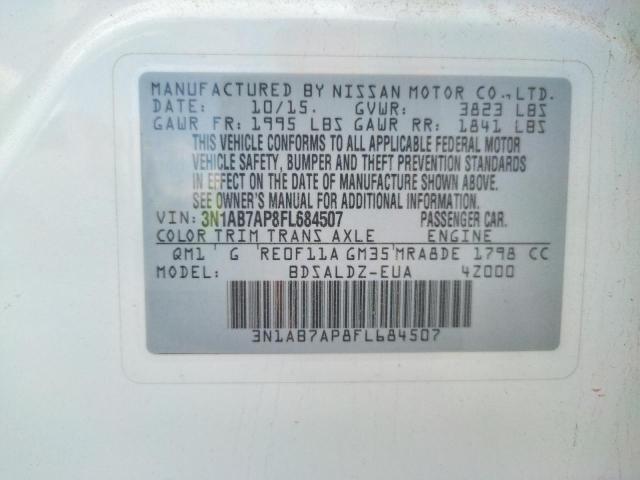 Photo 10 from auction – 2015 NISSAN SENTRA S with VIN 3N1AB7AP8FL684507
