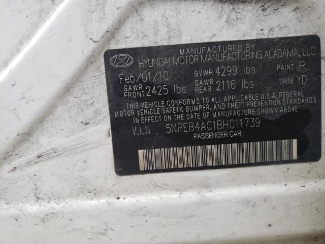 Photo 10 from auction – 2011 HYUNDAI SONATA GLS with VIN 5NPEB4AC1BH011739