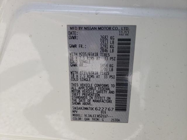 Photo 10 from auction – 2013 NISSAN PATHFINDER with VIN 5N1AR2MN7DC622767