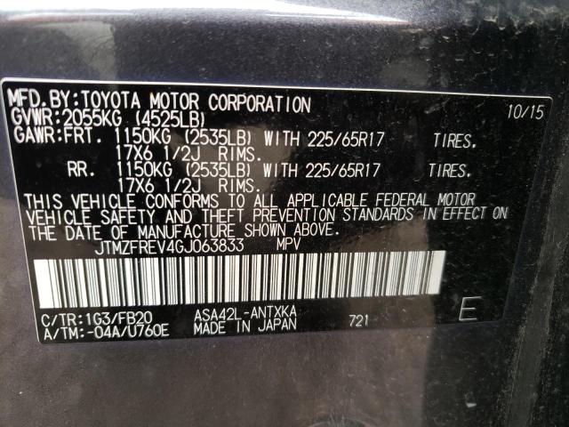 Photo 10 from auction – 2016 TOYOTA RAV4 LE with VIN JTMZFREV4GJ063833