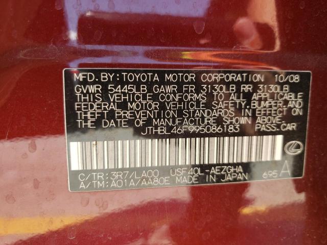 Photo 10 from auction – 2009 LEXUS LS 460 with VIN JTHBL46F995086183