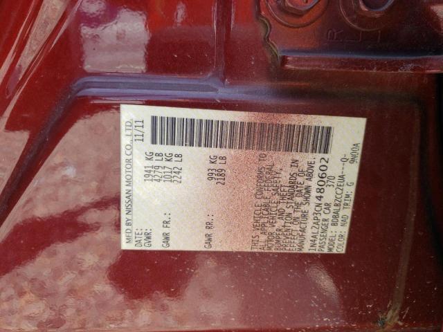 Photo 10 from auction – 2012 NISSAN ALTIMA BAS with VIN 1N4AL2AP3CN480602
