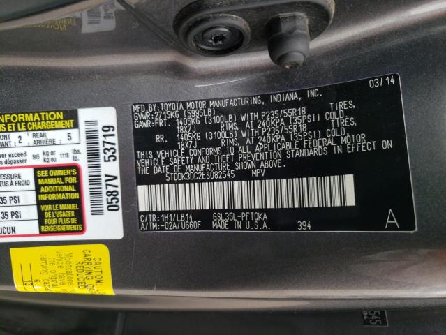 Photo 10 from auction – 2014 TOYOTA SIENNA XLE with VIN 5TDDK3DC2ES082545