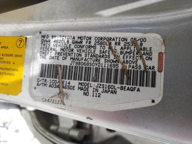 Photo 10 from auction – 2000 LEXUS GS 300 with VIN JT8BD68S0Y0111695